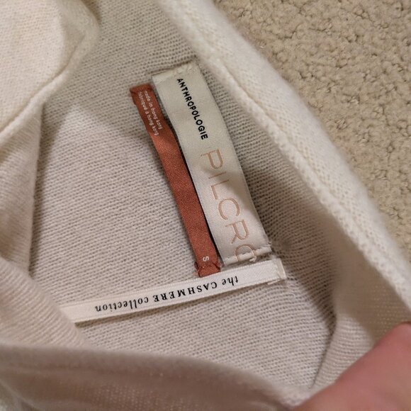 Anthropology Cream Cashmere Sweater with Tye Dye TIpping - Picture 7 of 10